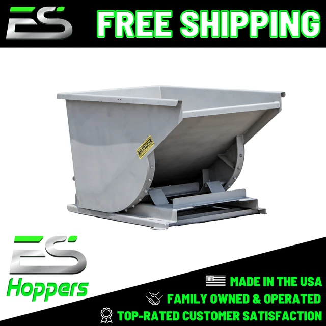 1/2 Yd Wright Stainless Steel Hopper- Water Tight-Food Grade- Free Shipping