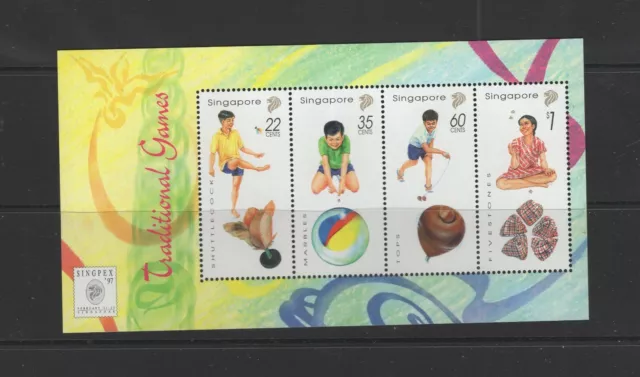 Singapore #779A  (1997 Traditional Games sheet) VFMNH  CV $4.00