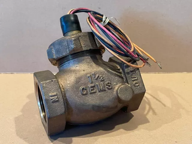 GEMS Flow Switch FS-200 1-1/2" Brass 30 GPM P/N 27092 Inline Shuttle Type
