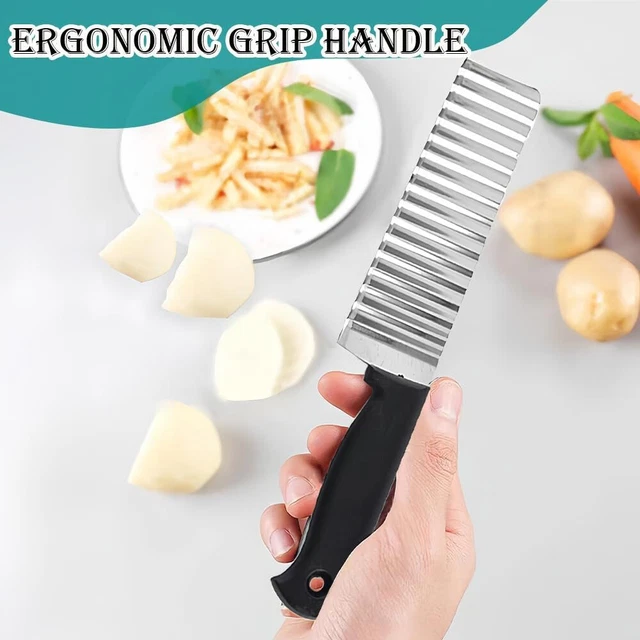 KITCHEN POTATO CHIPS Salad Vegetable Crinkle Cutter Stain Waves Shape