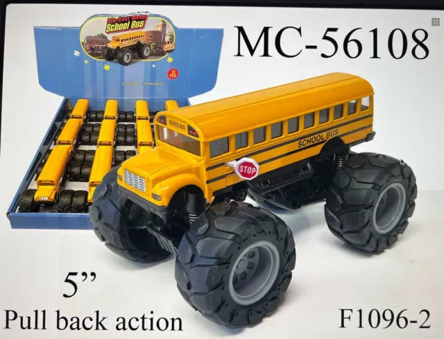 5" Monster Truck Yellow School Bus Big Wheel bus Diecast Toy for Kids Gift