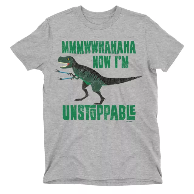 T-shirt organica IM UNSTOPPABLE da uomo divertente T-REX Tyrannosaurus dinosauro regalo