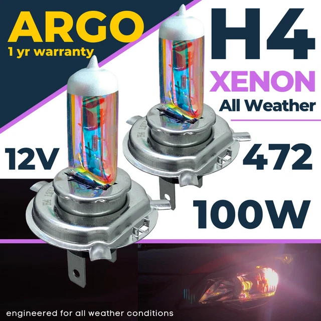 H4 Xenon Blue Halogen Bulbs 100W - High/Low Beam Headlight Upgrade For Cars, 12V 6 thumbnail image