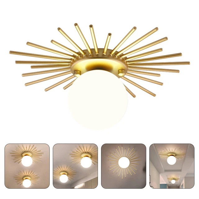 Luz de cúpula de metal lámpara de techo de vidrio lámpara interior añada decoración