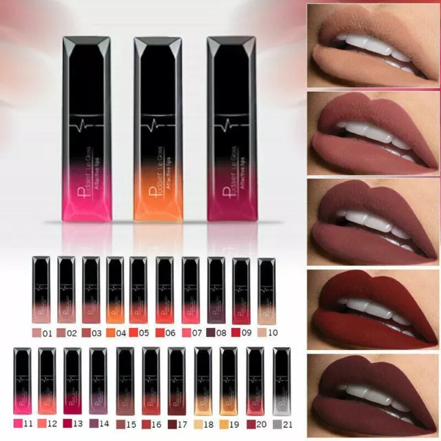 Pudaier langlebiger flüssiger Lippenstift wasserdicht matt Samt Lippenglanz Make-up