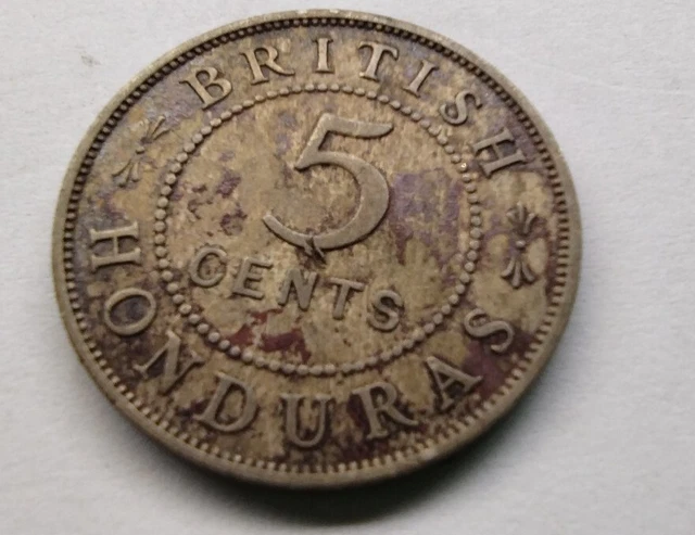 1936 British Honduras Beize 5 Cents Coin  Add  Collection Inv#C10028