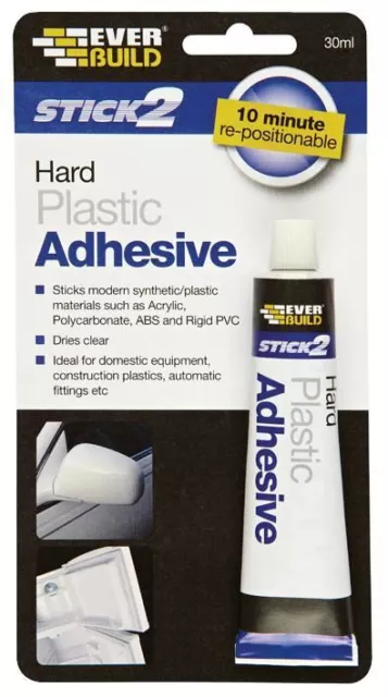 Hard Plastic Glue Rigid PVC ABS Polycarbonate Acrylic Strong Clear Adhesive 30ml
