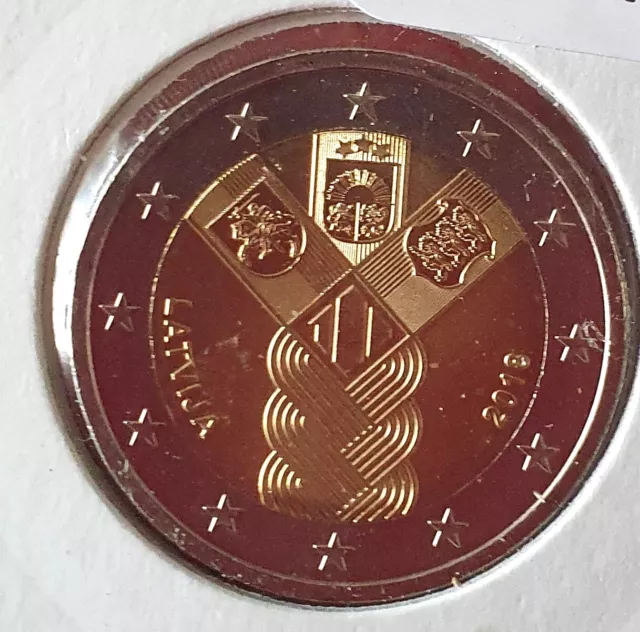 2 Euros Commemorative Lettonie 2018 - 100 Ans Des Etats Baltes