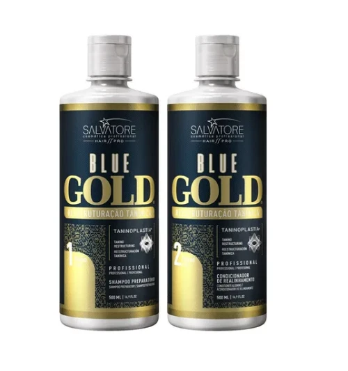 Keratina Brasileira Salvatore Blue Gold (2 x 500 ml) 16,9 fl oz.
