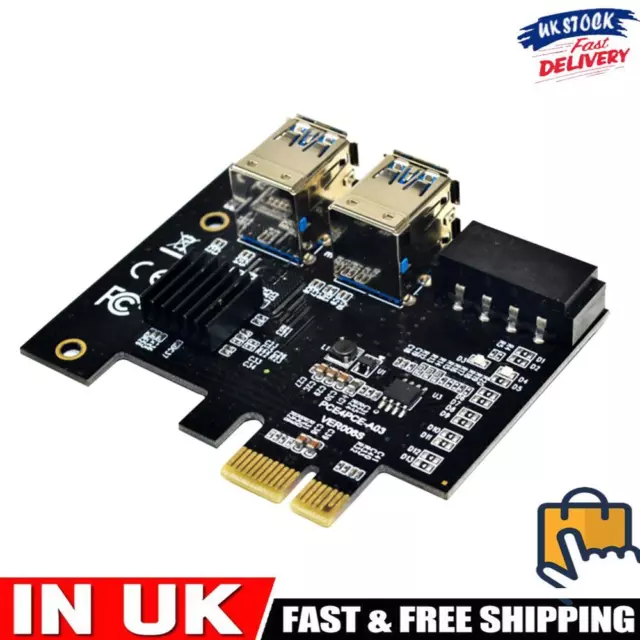 PCI-E to PCIe Adapter 1x to 16x 1 to 4 USB 3.0 Riser for BTC Mining Molex 4 Pin