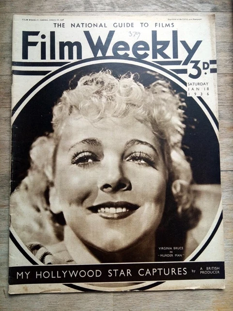 Film Weekly magazine 1936 - Virginia Bruce, Ned Mann, The Three Musketeers