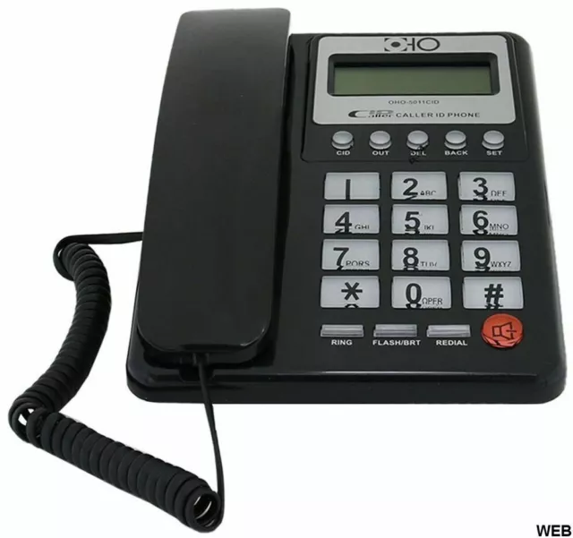 Telefono Fisso Da Ufficio Cablato Per Anziani Id Chiamate Oho-5011Cid Tasti Maxi