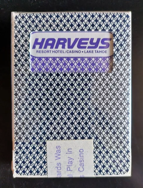 HARVEYS LAKE TAHOE Hotel Casino ~ ARISTOCRAT Game Used Playing Cards ~ Blue deck