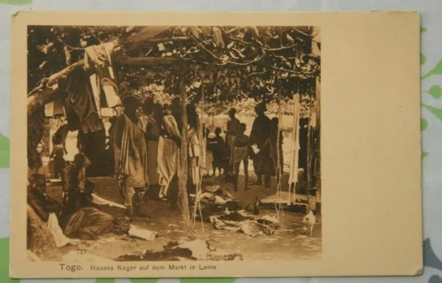 Foto Kolonie Togo DWA Afrika Haussa einheimische Lome Markt F1