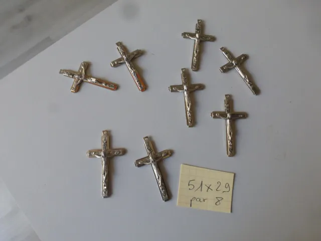 lot de 8 ancienne très belles Croix  en métal  fd de stock  fab France vintage