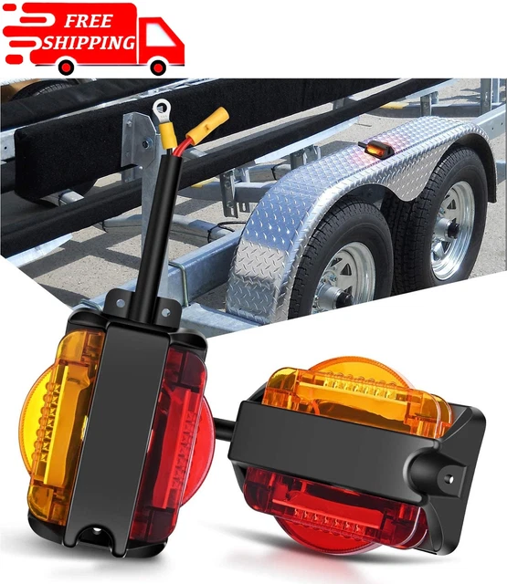 LED PreWired Trailer Clearance Marker Light Amber Front Red Rear (FREE SHIPPING)