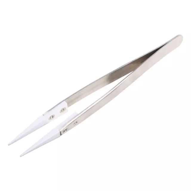 Ceramic Tweezer Stainless Steel Tweezers Pointed Tip Heat Resistant DIY Tool