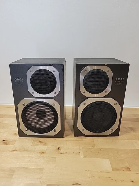 AKAI SW-7II 2 Way Speaker System Bookshelf 80W Vintage Japan