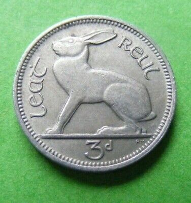 1967 Irish Three Pence Coin Old Vintage Ireland 3d Original 55th Birthday Gift