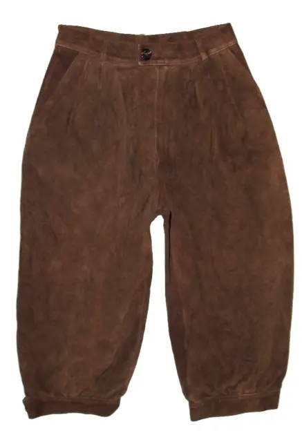 Zünftige Donne- Trachten- Kniebund- Pantaloni IN Pelle/Pantaloni Costume A Braun