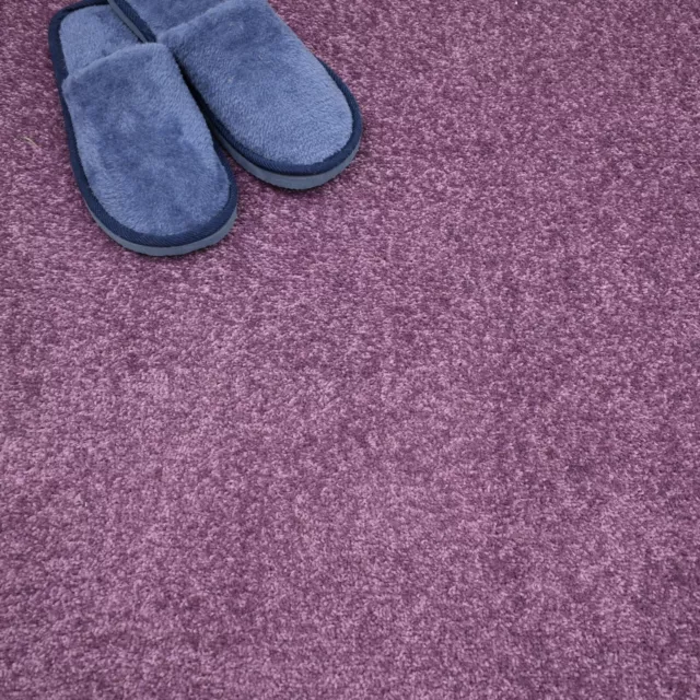 Purple Twist Felt Back Bedroom Lounge Stair 4m 13ft Wide Carpet £14.99m²