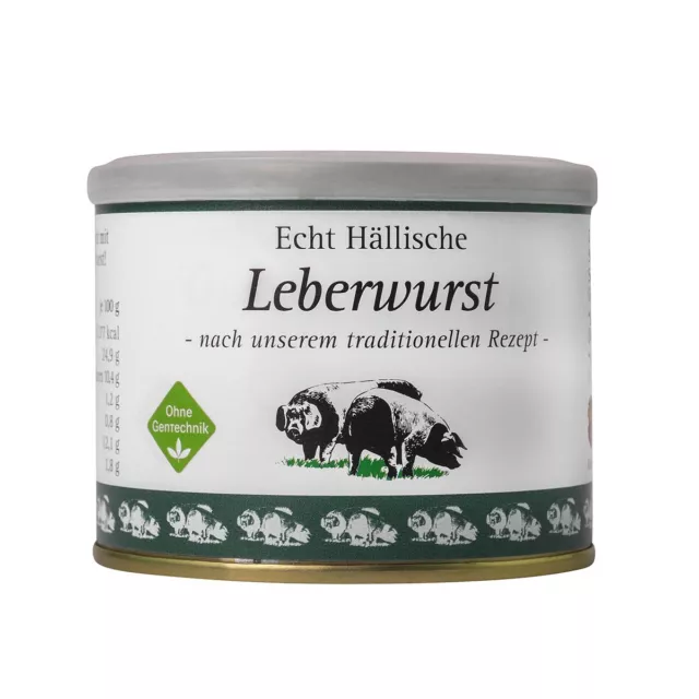 BESH Echt Hällische Hausmacher Leberwurst in der Dose 200 Gramm