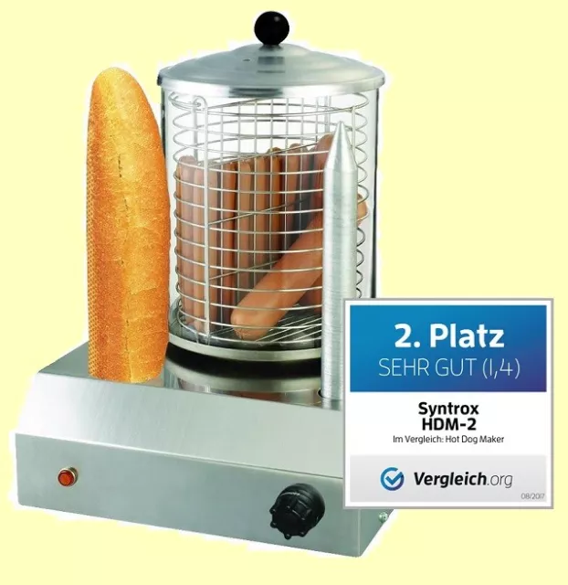 HOT DOG MAKER Rivaplue mit 2 SPIESSEN WÜRSTCHENWÄRMER BOCKWURSTWÄRMER SYNTROX