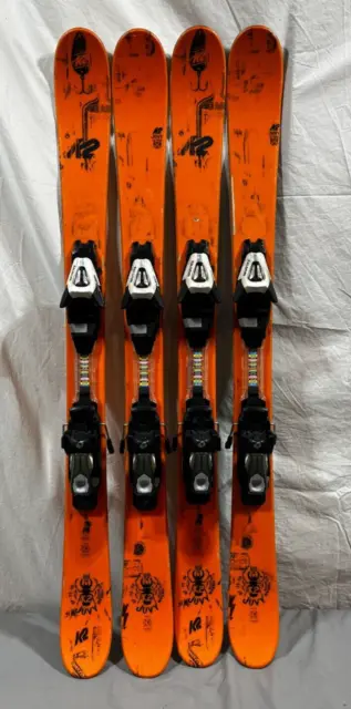 2018 K2 Juvy 119cm 97-72-93 Twin-Tip Rocker Skis Salomon C5 Demo Bindings TUNED
