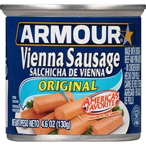 Armour Vienna Sausage, Original, 4.6 oz Can - 48 Cans
