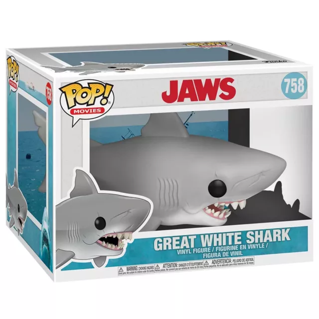 Funko POP Movies #758 Jaws 6" Super Great White Shark Vinyl Figure New 38565