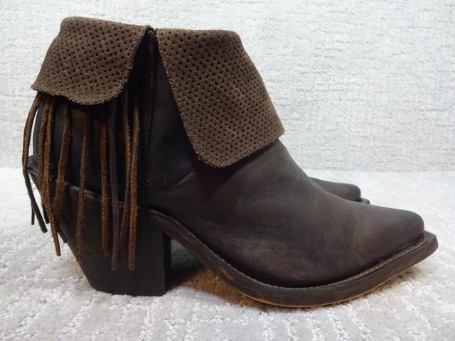 Reba by Justin Hope Women's Size 8B US Brown Leather Zip Low Heel Booties RML102 Reba by Justin Hope Women's Size 8B US Brown Leather Zip Low Heel Booties RML102