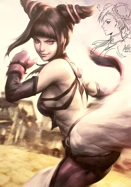 Juri Art Print Signed With Chun Li Sketch By Stanley “Artgerm” Lau 2015 SDCC Juri Art Print Signed With Chun Li Sketch By Stanley “Artgerm” Lau 2015 SDCC