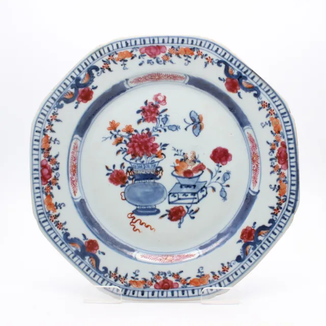 Rare 18th C Yongzheng / Qianlong Octagonal Porcelain Plate good condition 1 of 2