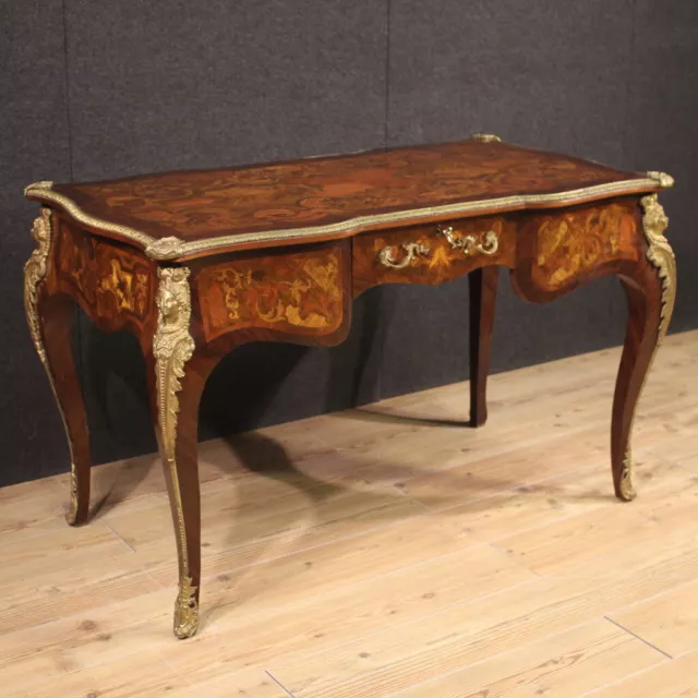 Secretary Desk French Inlaid IN Antique Style Louis XV Furniture Desk Xx Century