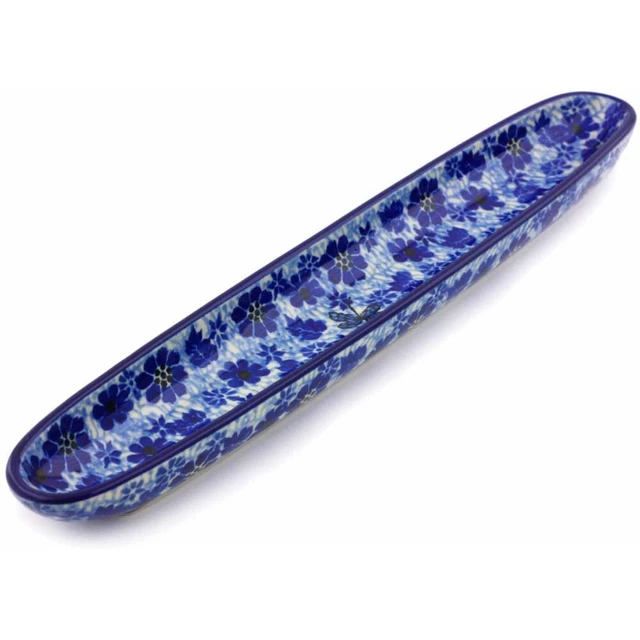 Polish Pottery Olive Dish 12" Ceramika Artystyczna Misty Dragonfly