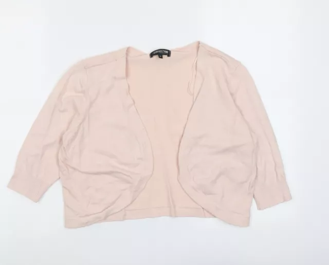 Debenhams Womens Pink V-Neck Viscose Shrug Jumper Size 14