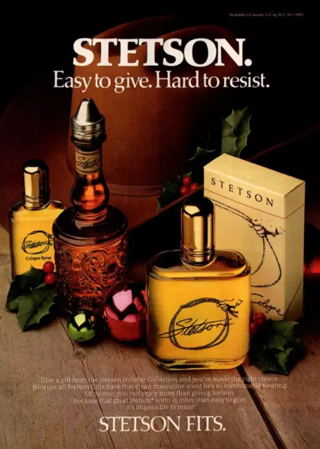 PRINT AD 1985 Stetson Fits Holiday Collection Cologne Christmas 8x11