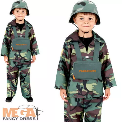 Army Boy Kids Fancy Dress Toy Soldier Camouflage Uniform Kids Costume Outfit