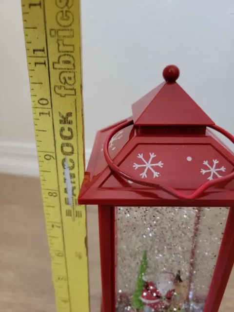 Santa Claus Red Christmas Musical Snow Globe Battery Operated  Lantern $60 3