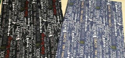 NUOVO 100% Cotone Tessuto Inverno Parco Giochi da Clothworks Nero o Blu