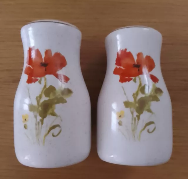 Kernewek Goonhaven Salt  Pepper Shakers-Poppy Design.