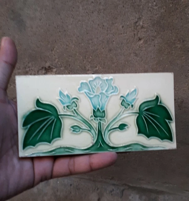 2 Pcs Lot Rare Ceramic Tiles Porcelain Vintage Art Japan  Tiles T.p Mark 4