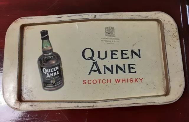 QUEEN ANNE SCOTCH WHISKY VINTAGE TIN TRAY RARE rare rare AND COLLECTIBLE OLD