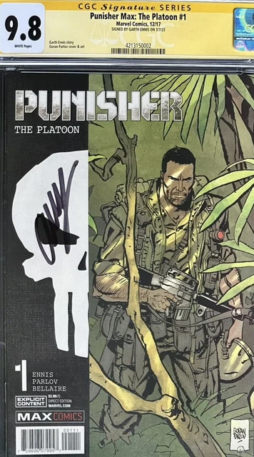 * PUNISHER MAX: THE PLATOON #1 SIGNED by GARTH ENNIS * CGC SS 9.8 Parlov Rare *