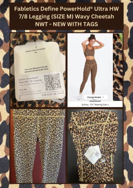 Fabletics Define PowerHold® Ultra HW 7/8 Legging (SIZE M) Wavy Cheetah