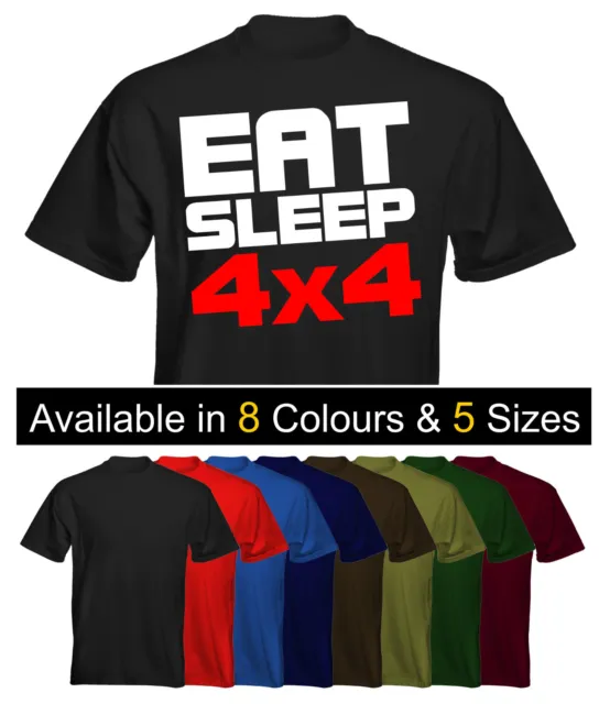 T-shirt da uomo Velocitee Eat Sleep 4x4 4x4 fuoristrada fuoristrada veicolo terrestre