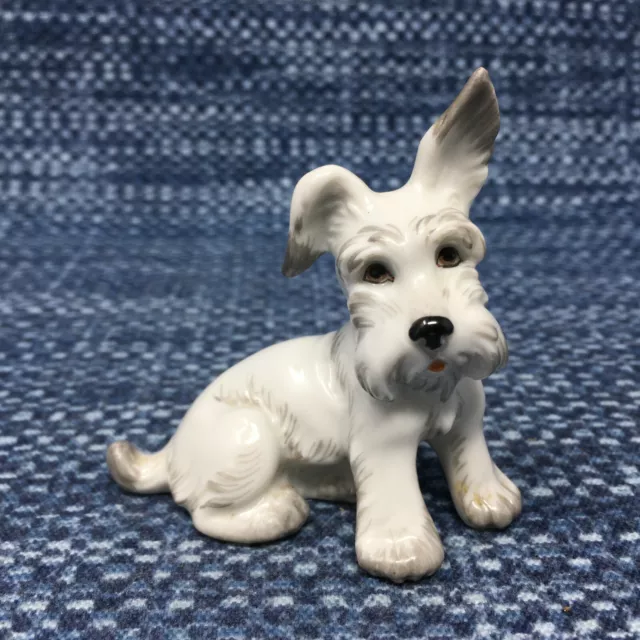 Augarten Wien Skye Terrier Dog 0991 Austria Porcelain Figurine 2 3/4" Mint