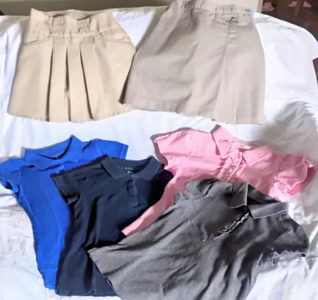 Lot of School Uniform Tops And Bottoms Size 7/8 Girls