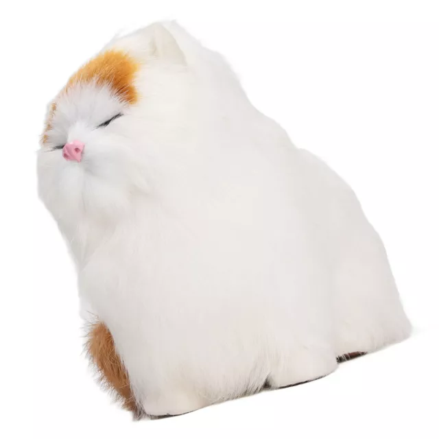 Synthetic Fur Cat Statue Home Funny Exquisite Cute Simulated Furry Cat Figurine