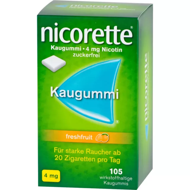 nicorette Kaugummi 4 mg freshfruit zur Raucherentwöhnu, 105 St. Kaugummi 7274835 2